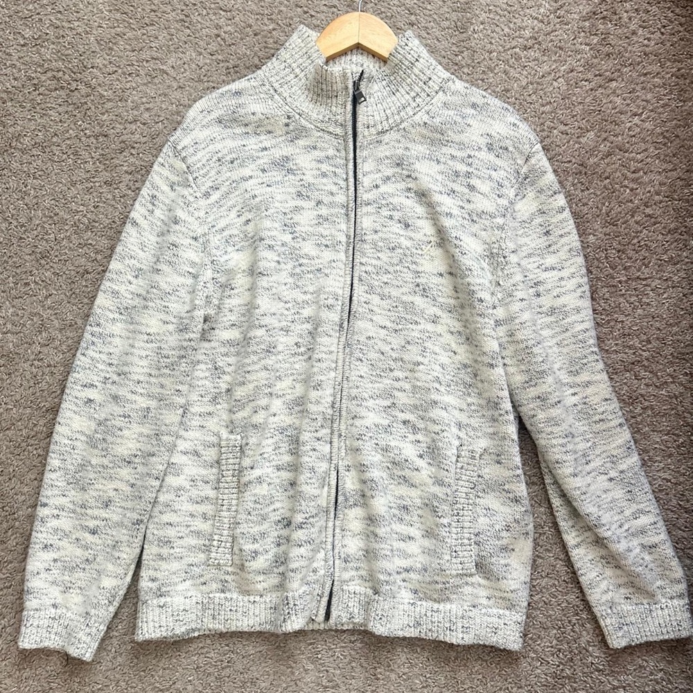 Nautica Men's Heather Gray Zip-Up Sweater